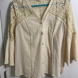 Beige flow top